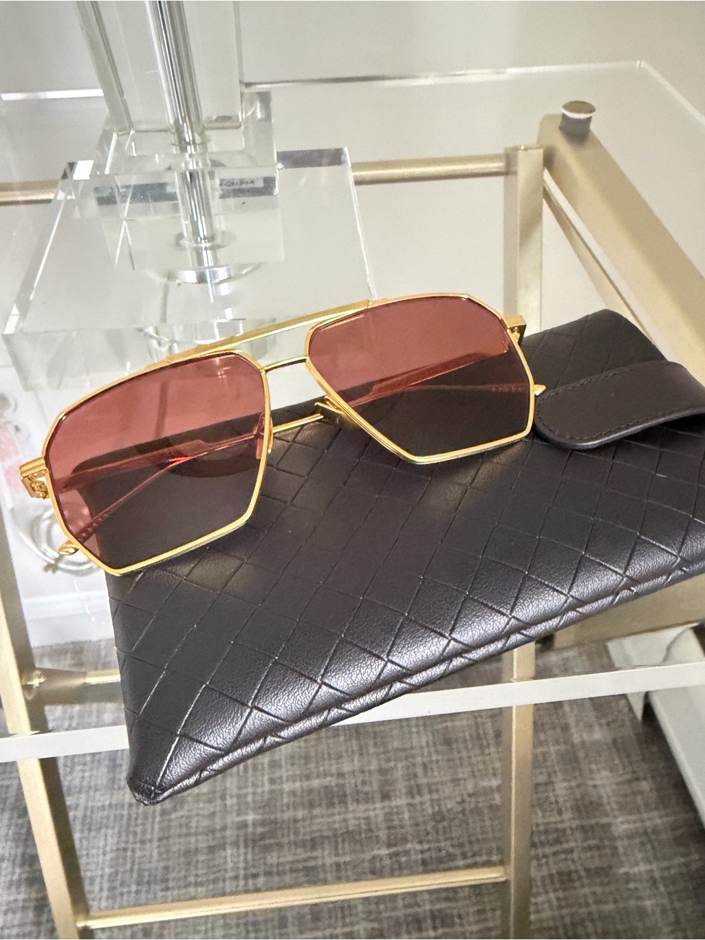 Bottega Veneta Gold Frame Sunglasses Bv1012s